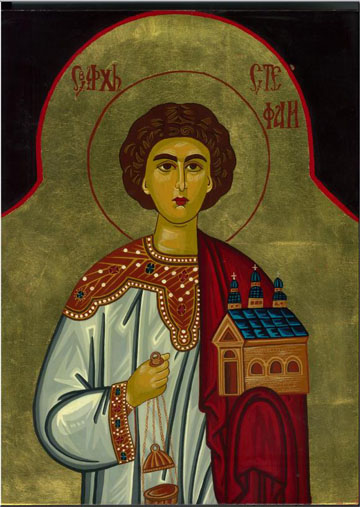St Stephen Icon by Olga Christine