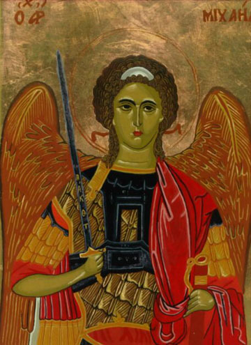 Archangel Michael Icon by Rose Lukjanenko